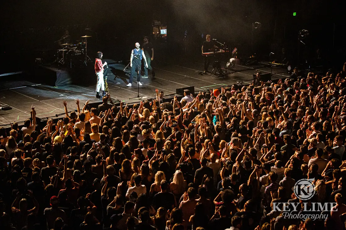 Packed audience viewing a performance by K.Flay during a concert hosted by X107.5 in Las Vegas