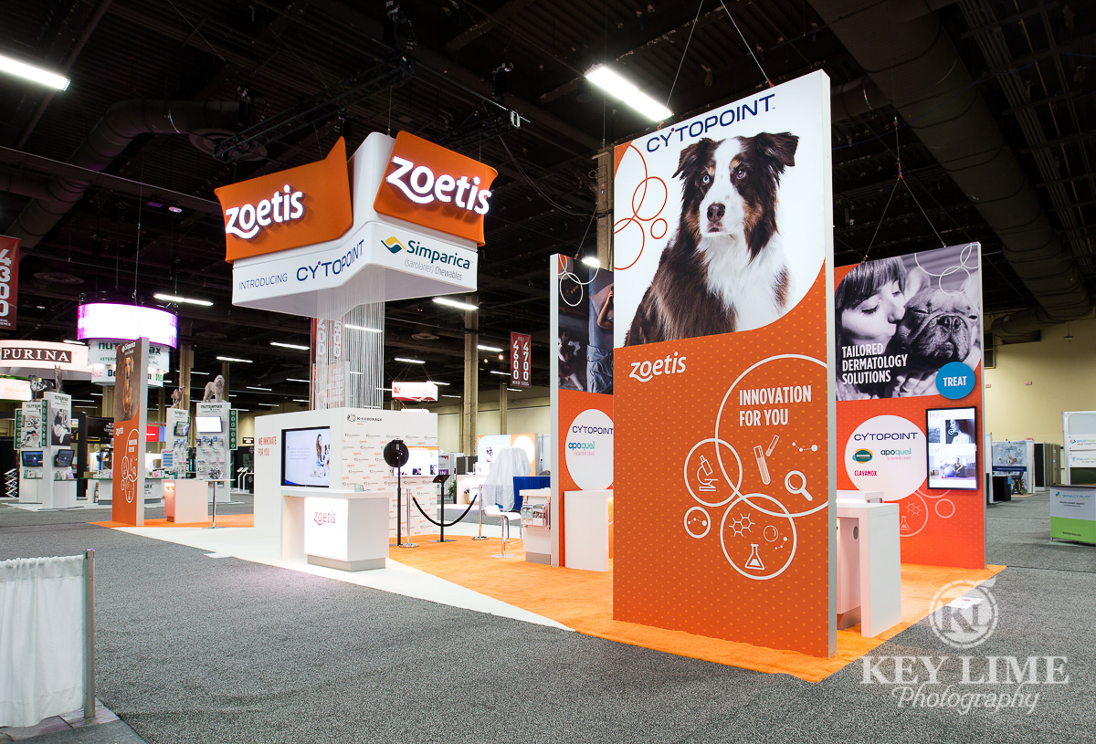 Western Vet Conference photo of the Zoetis booth. Key Lime Photography