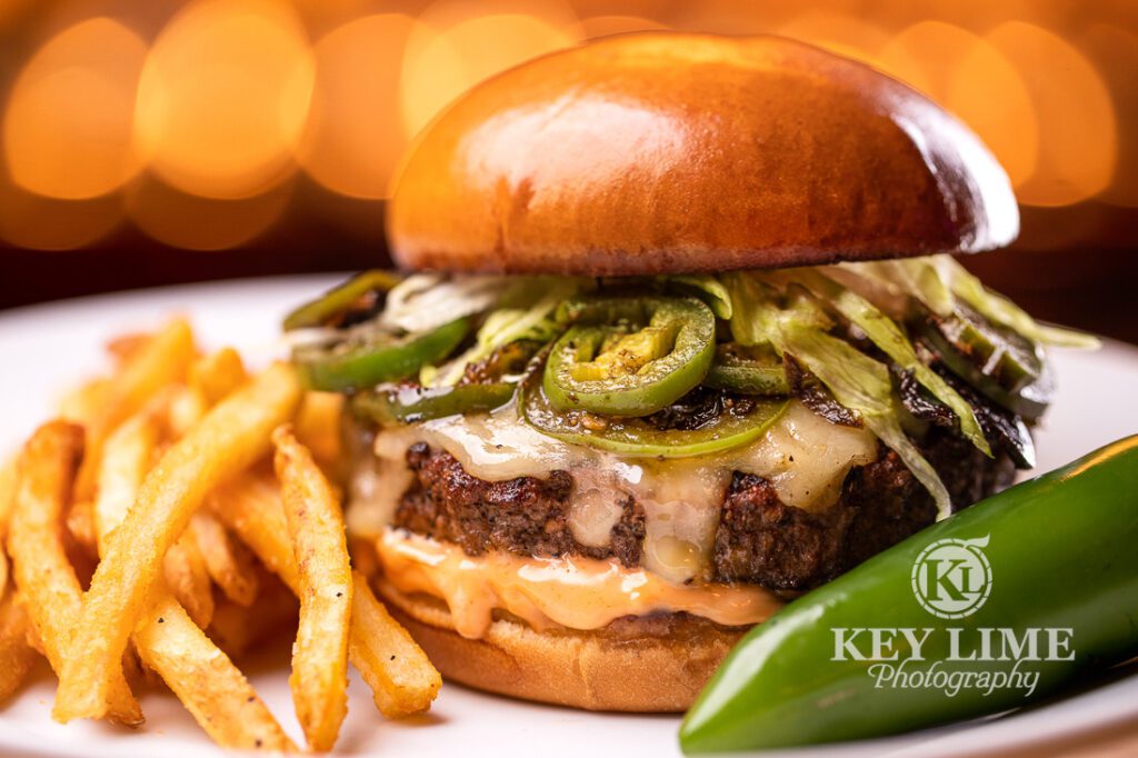 Professional Photo of burger and fries | Key Lime Photography